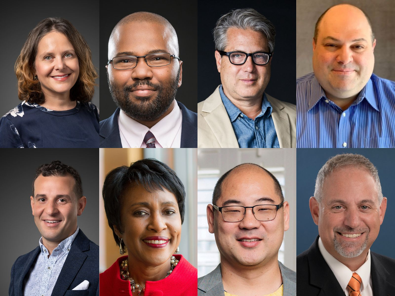 2026 faculty award winners, from left to right, top row: Sigal Ben-Porath, Ed Brockenbrough, Gerald Campano, Andy Danilchick; bottom row: Nelson Flores, Vivian Gadsden, Seiji Isotani, James Orlando