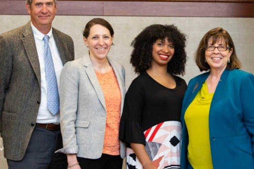 (From left) Matt Hartley, Rachel Baker, Amalia Daché, Sarita Brownat the Celebrating Educators event.