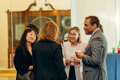Penn GSE community members speaking with Dr. Watlington