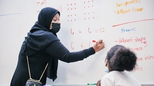 Sheena Miles leads Responsive Math Teaching in a classroom