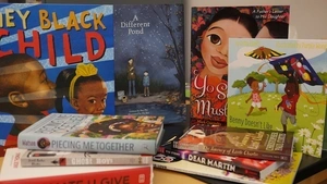 A stack of children's books