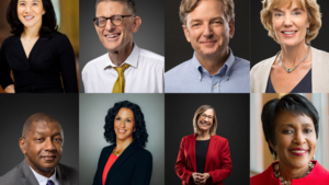  top row: Angela Duckworth, Jon Zimmerman, Richard Ingersoll, Laura Perna; bottom row: Howard Stevenson, Katharine Strunk, Pam Grossman, Vivian Gadsden.